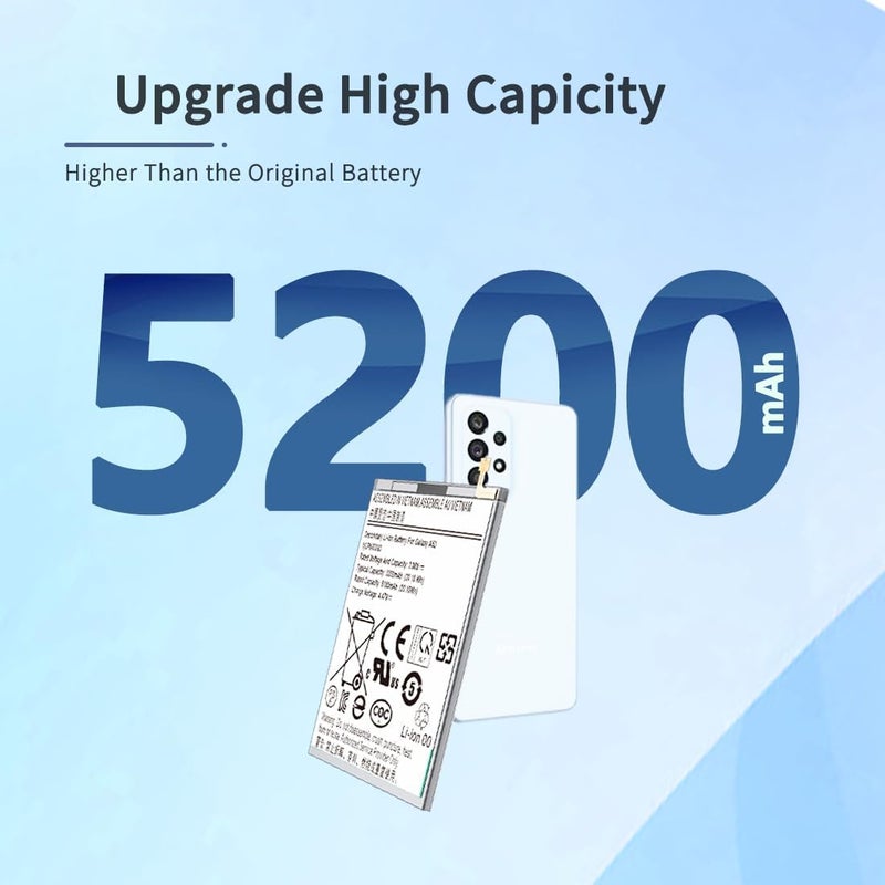 ITMBET Galaxy A53 5G Battery, 5200mAh Upgraded 2024 New 0 Cycle EB-BA336ABY Battery Replacement for Samsung Galaxy A53 5G SM-A536U SM-A536V SM-A5360 with Professional Replacement Tool Kits - Image 3